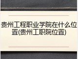 贵州工程职业学院在什么位置(贵州工职院位置)