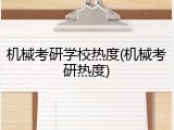 机械考研学校热度(机械考研热度)
