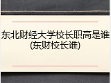 东北财经大学校长职高是谁(东财校长谁)