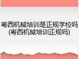 粤西机械培训是正规学校吗(粤西机械培训正规吗)
