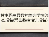 甘南玛曲县数控培训学校怎么报名(玛曲数控培训报名)
