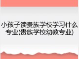 小孩子读贵族学校学习什么专业(贵族学校幼教专业)