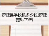 罗源县学挖机多少钱(罗源挖机学费)