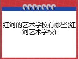 红河的艺术学校有哪些(红河艺术学校)