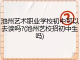 池州艺术职业学校初中可以去读吗?(池州艺校招初中生吗)