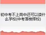 初中考不上高中还可以读什么学校(中考落榜择校)