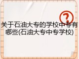 关于石油大专的学校中专有哪些(石油大专中专学校)