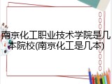 南京化工职业技术学院是几本院校(南京化工是几本)