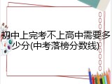 初中上完考不上高中需要多少分(中考落榜分数线)