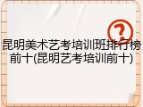 昆明美术艺考培训班排行榜前十(昆明艺考培训前十)