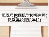 凤凰县挖掘机学校哪家强(凤凰县挖掘机学校)