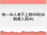 有一半人考不上高中吗(半数难入高中)