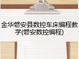 金华磐安县数控车床编程教学(磐安数控编程)