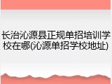 长治沁源县正规单招培训学校在哪(沁源单招学校地址)