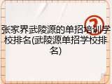 张家界武陵源的单招培训学校排名(武陵源单招学校排名)