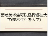 艺考美术生可以选择哪些大学(美术生可考大学)
