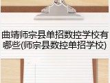 曲靖师宗县单招数控学校有哪些(师宗县数控单招学校)