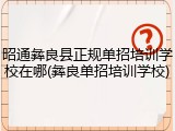 昭通彝良县正规单招培训学校在哪(彝良单招培训学校)