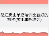 怒江贡山单招培训比较好的机构(贡山单招培训)