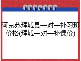 阿克苏拜城县一对一补习班价格(拜城一对一补课价)