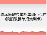 塔城额敏县单招集训中心在哪(额敏县单招集训点)