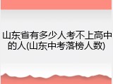 山东省有多少人考不上高中的人(山东中考落榜人数)