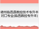德州临邑县数控技术专升本对口专业(临邑数控专升本)
