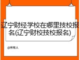辽宁财经学校在哪里技校报名(辽宁财校技校报名)