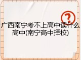 广西南宁考不上高中读什么高中(南宁高中择校)