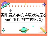 贵阳贵族学校环境状况怎么样(贵阳贵族学校环境)