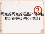 阿克苏阿克苏精品补习学校地址(阿克苏补习校址)