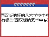 西双版纳好的艺术学校中专有哪些(西双版纳艺术中专)