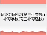 阿克苏阿克苏高三生去哪个补习学校(高三补习选校)
