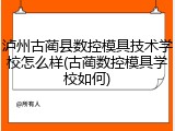 泸州古蔺县数控模具技术学校怎么样(古蔺数控模具学校如何)