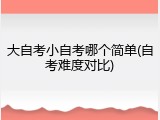 大自考小自考哪个简单(自考难度对比)