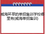 威海环翠的单招集训学校哪里有(威海单招集训)