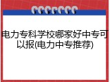电力专科学校哪家好中专可以报(电力中专推荐)