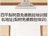 四平梨树县免费数控培训报名地址(梨树免费数控培训)