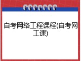 自考网络工程课程(自考网工课)