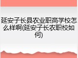 延安子长县农业职高学校怎么样啊(延安子长农职校如何)