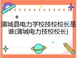 蒲城县电力学校技校校长是谁(蒲城电力技校校长)