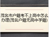 茂名市户籍考不上高中怎么办理(茂名户籍无高中学籍)