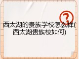 西太湖的贵族学校怎么样(西太湖贵族校如何)