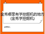 金秀哪里有学挖掘机的地方(金秀学挖掘机)