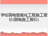 学校弱电智能化工程施工报价(弱电施工报价)
