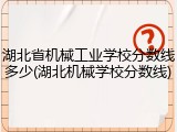 湖北省机械工业学校分数线多少(湖北机械学校分数线)