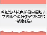 呼和浩特托克托县单招培训学校哪个最好(托克托单招培训优选)