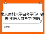 南京医科大学自考学位申请表(南医大自考学位表)