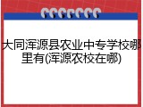 大同浑源县农业中专学校哪里有(浑源农校在哪)