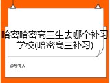 哈密哈密高三生去哪个补习学校(哈密高三补习)
